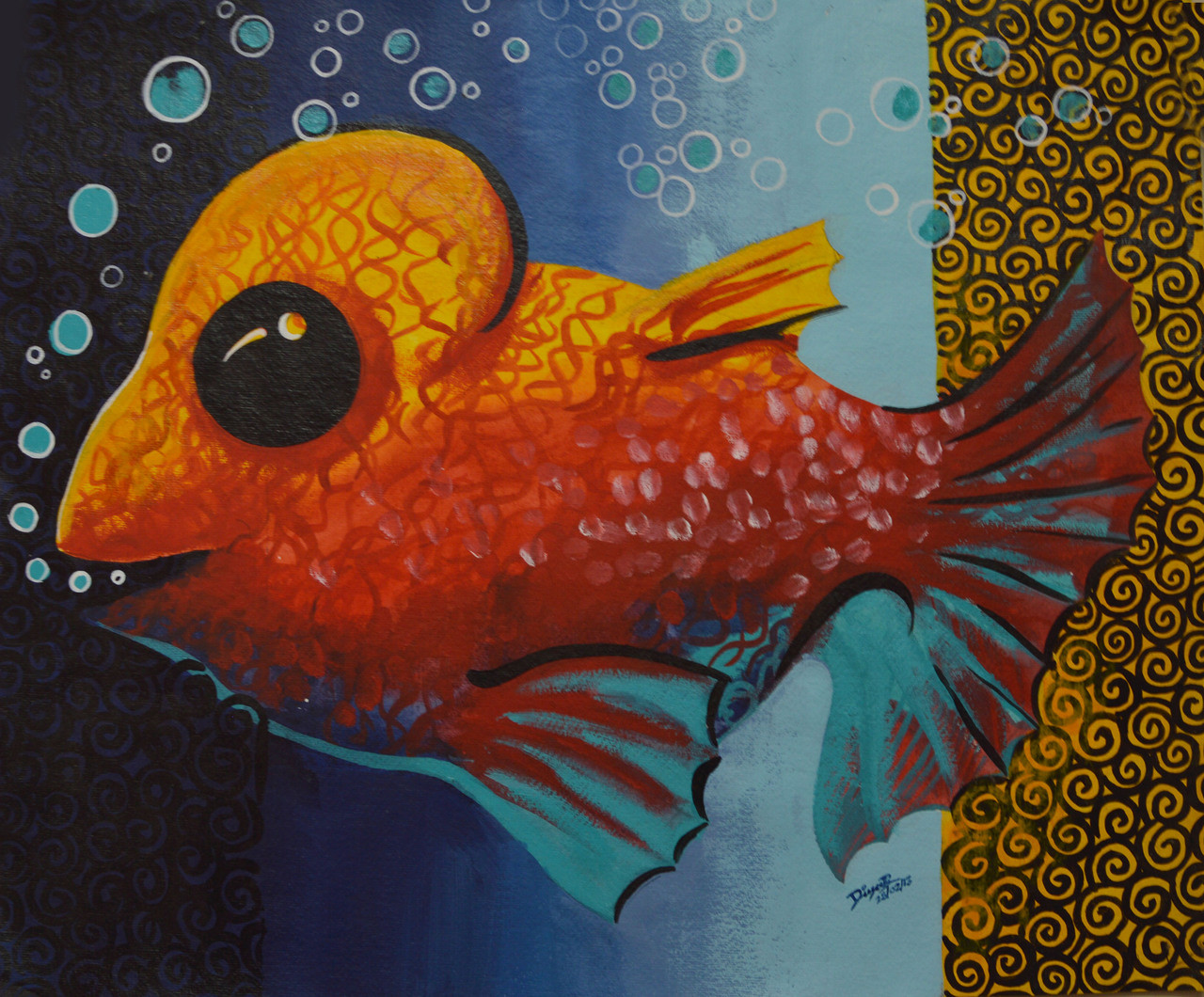 Buy Bubble Fish by Divya TR@ Rs. 2490. Code:ART_DATR16_2218 - Shop Art  Paintings online in India.