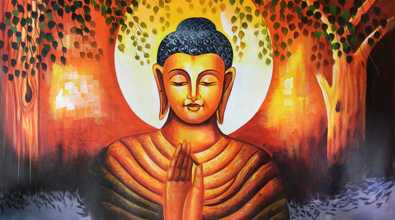 Buy Lord Buddha painting Handmade Painting by KULDEEP SINGH. Code ...