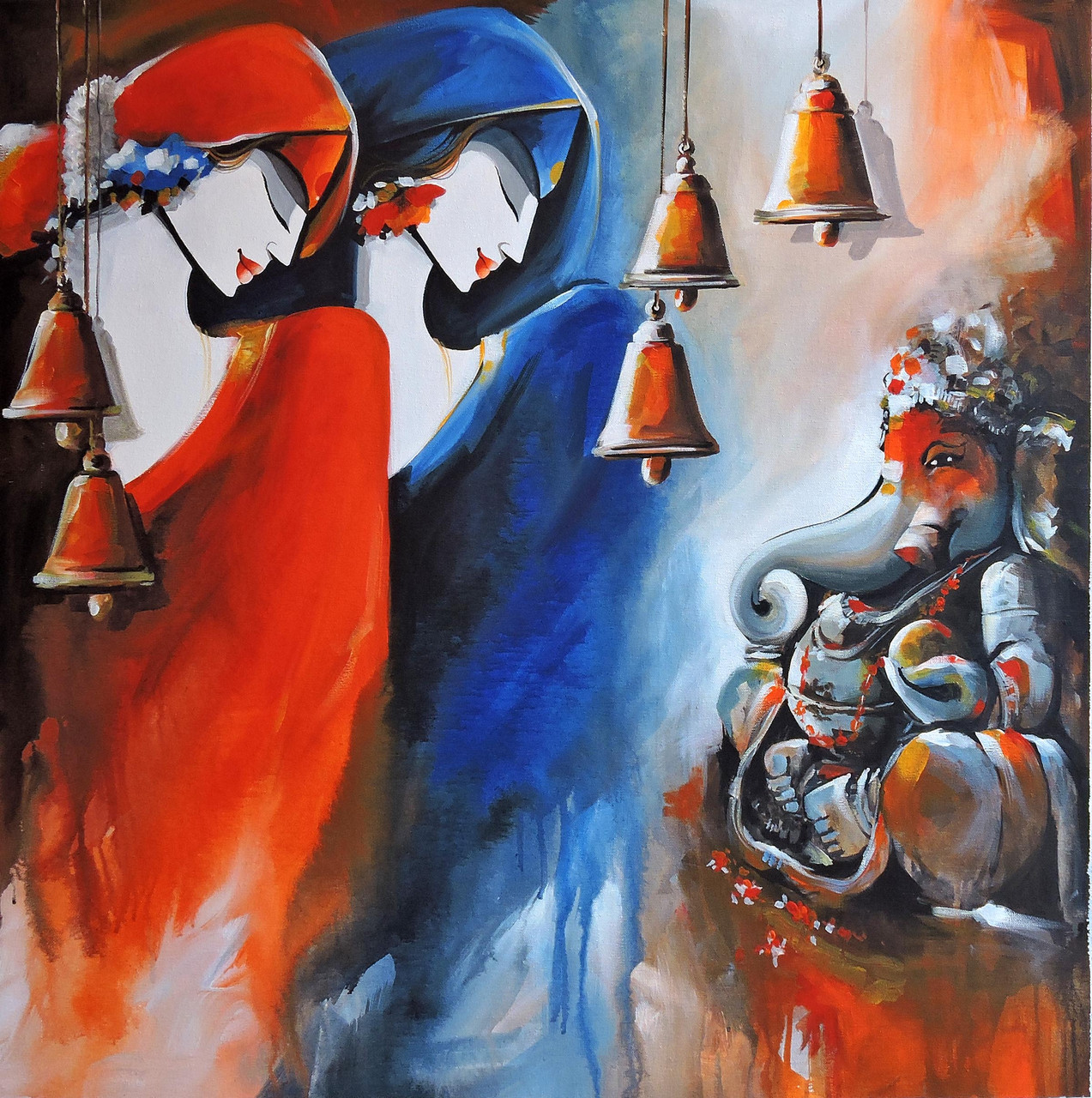 Buy love of ganesha Handmade Painting by PRADEESH K RAMAN. Code ...