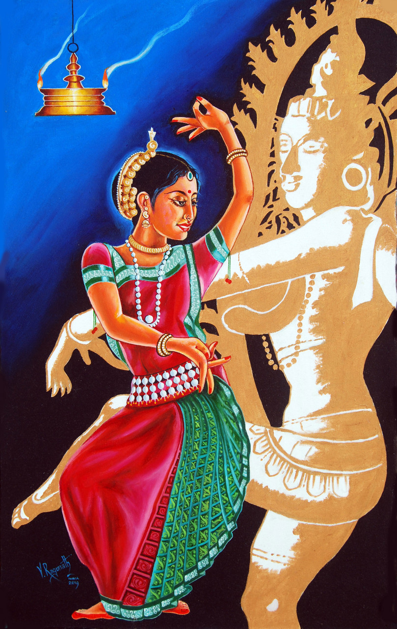 Buy KUCHIPUDI¬ó the Dance of Delight Handmade Painting by RAGUNATH ...