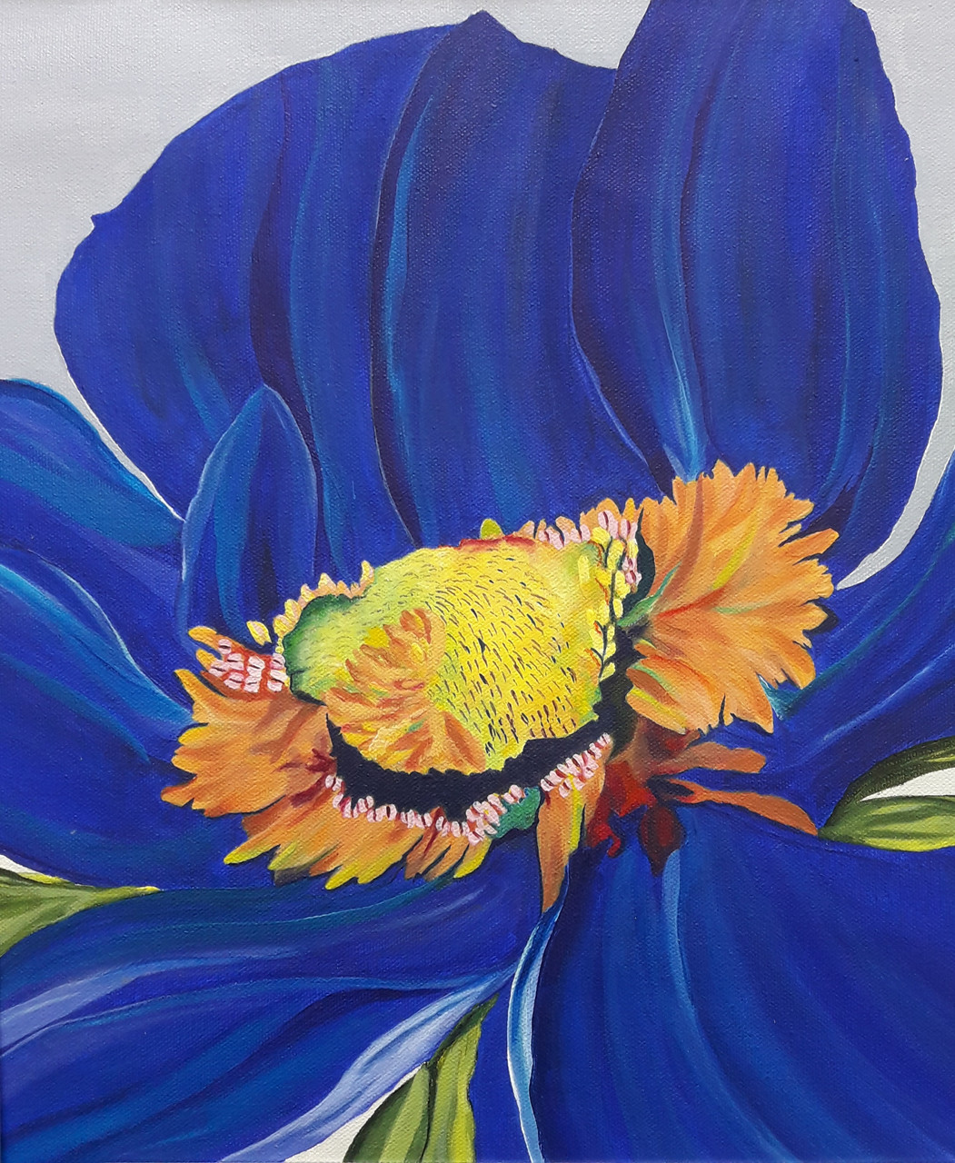 Buy Giant blue flower Handmade Painting by KANIKA KUMAR SHARMA ...