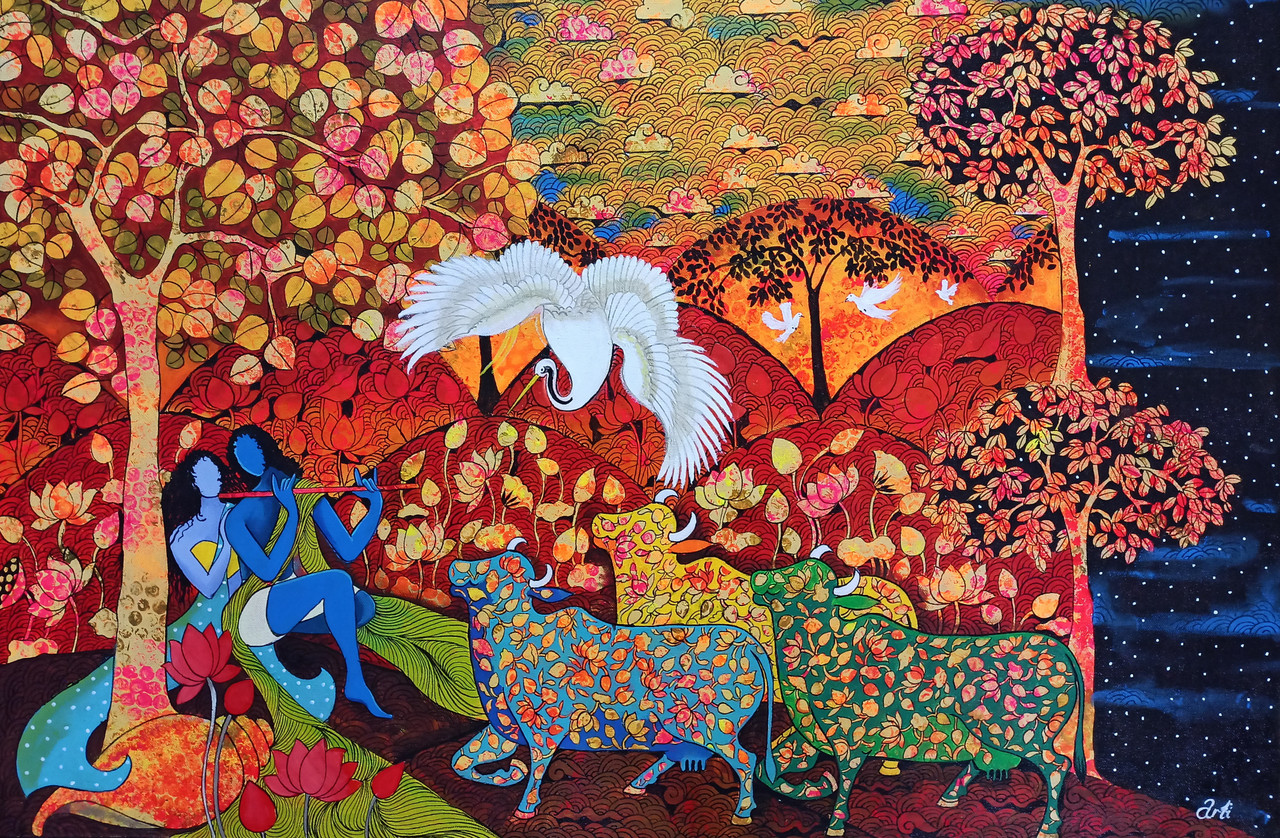 Buy EMBRACE Handmade Painting by ARTI VOHRA. CodeART_1968_61708