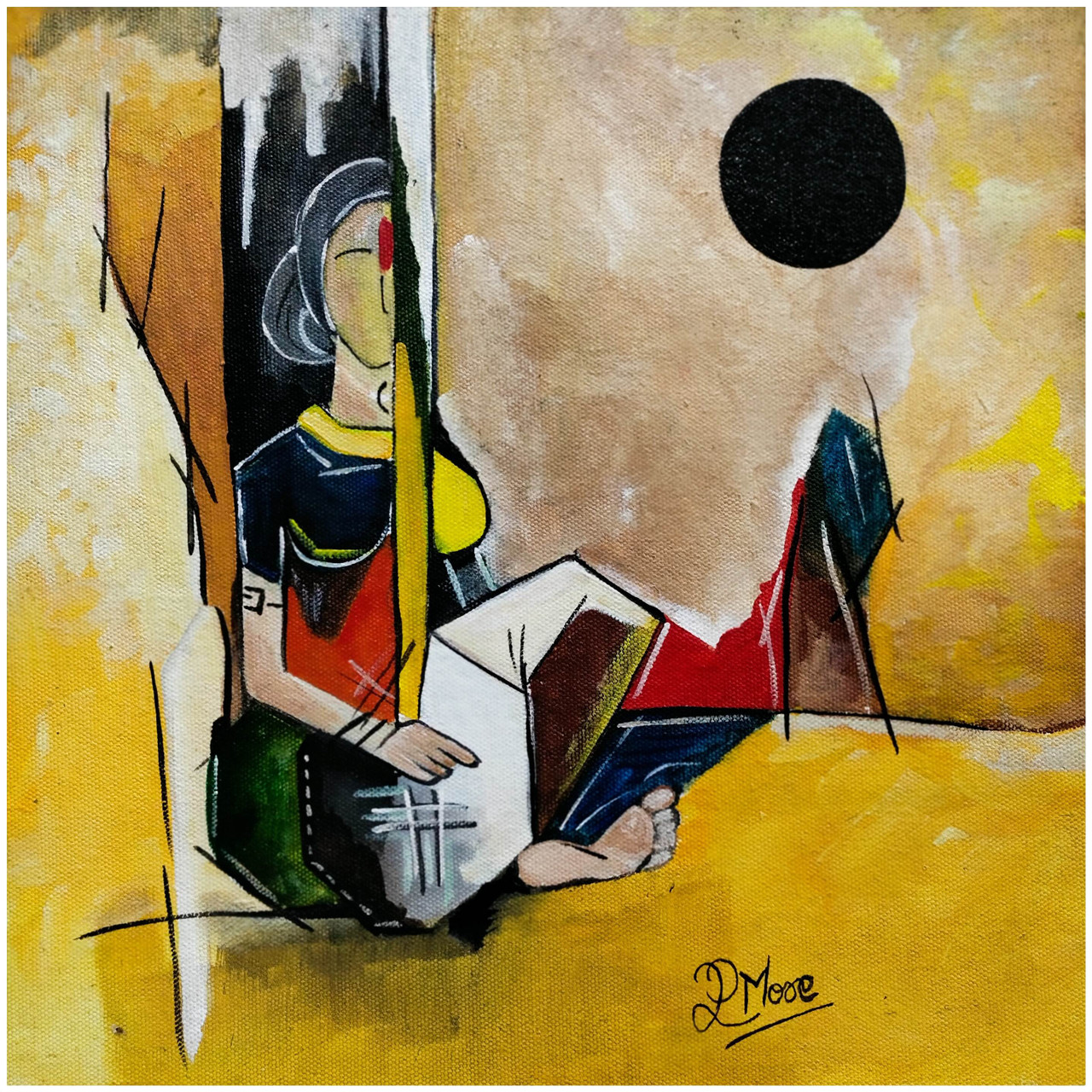 Buy MUSICIAN SITAR VADAK Handmade Painting by PARESH MORE. CodeART