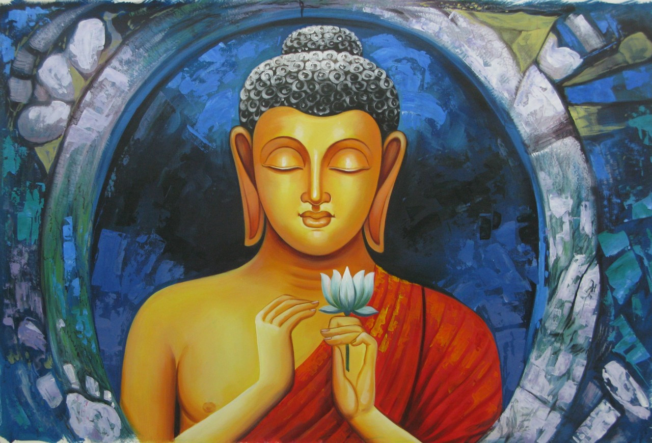 Mahanirvana 05 - 36in X 24in,RAJVEN08_3624,Acrylic Colors,Peace ...