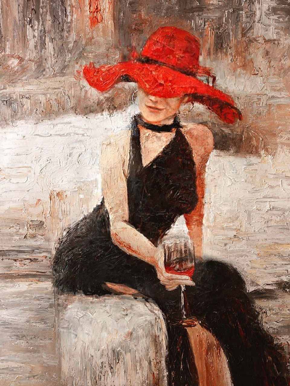 lady with red hat