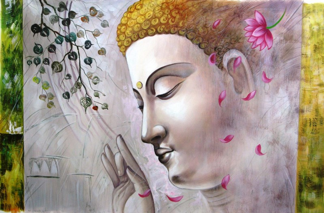 Mahanirvana 15 - 36in X 24in,RAJVEN37_3624,Acrylic Colors,Peace ...