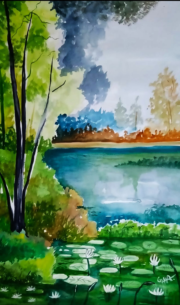 Buy Handmade watercolor paintings/ Landscape/ 16√ó23 inch ...