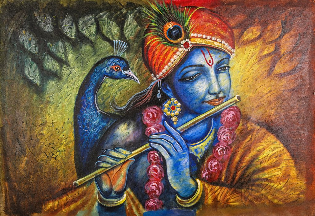 Buy Krishna with Peacock by Community Artists Group@ Rs. 6590 ...