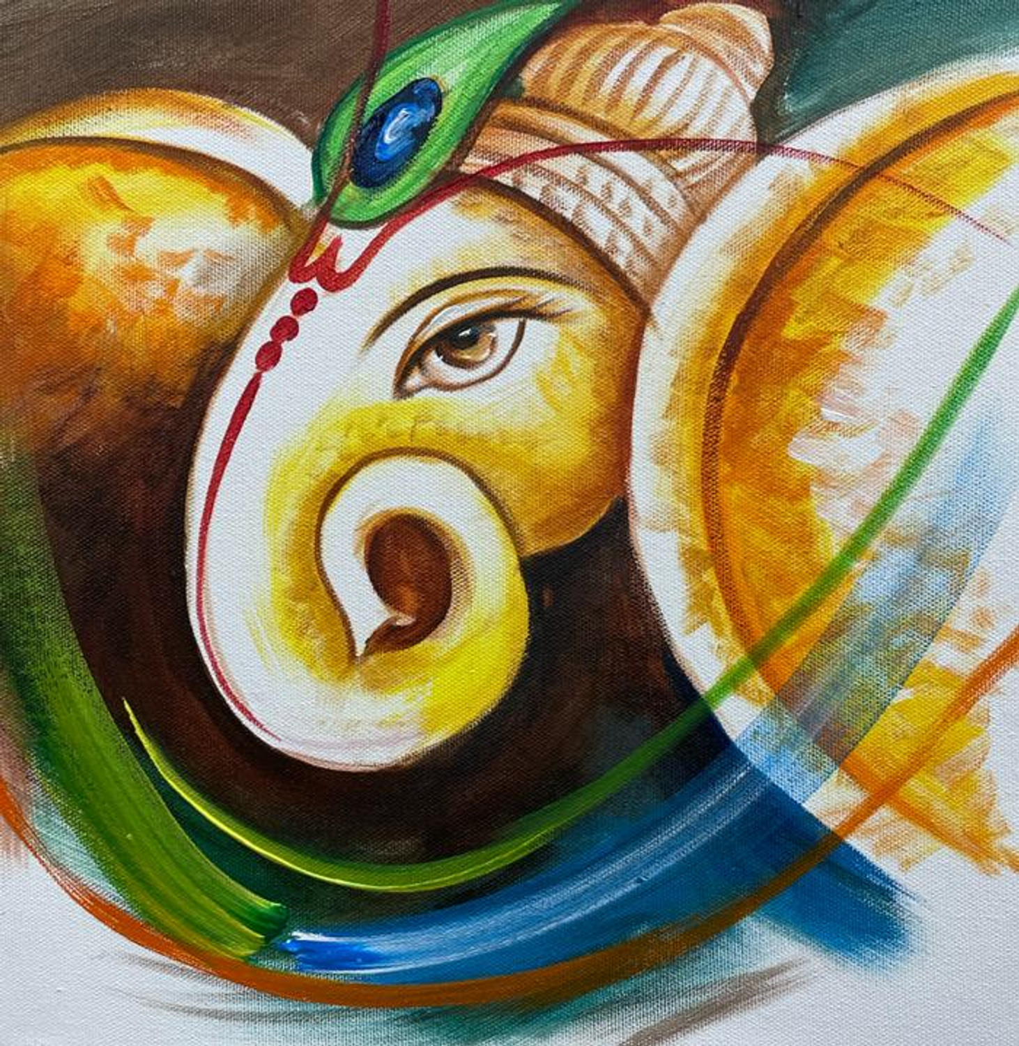 Hand painted Ganesh from India