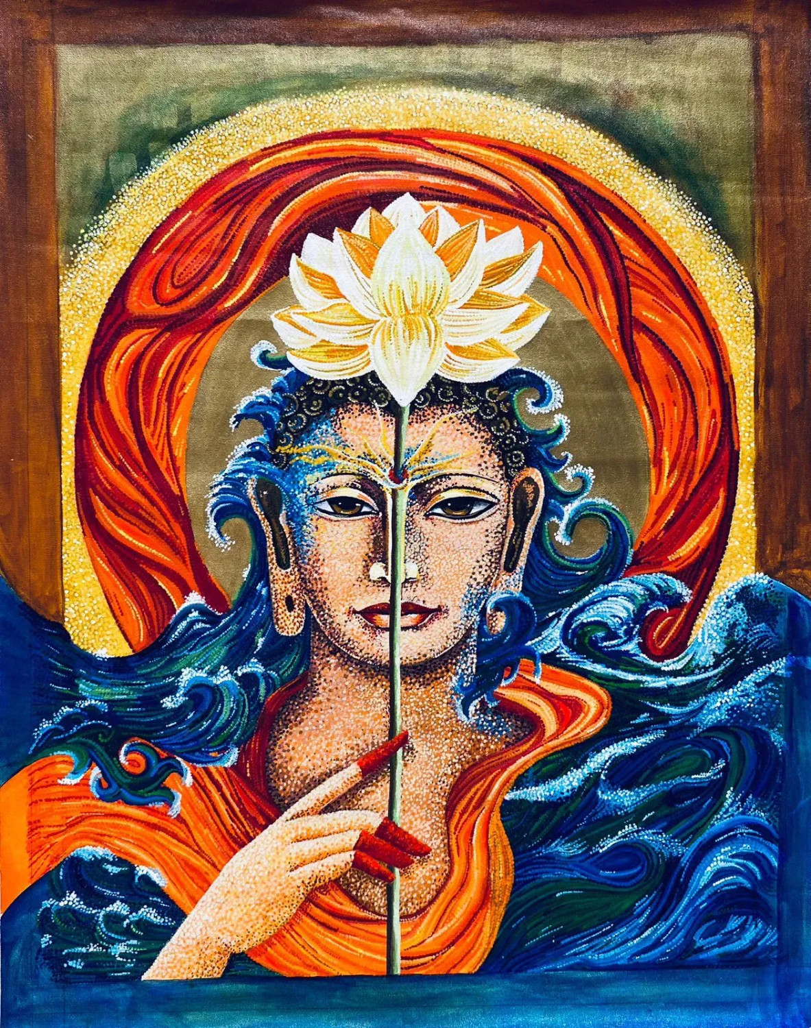 Buy Hearts Tsunami - Spiritual, Symbolic, Vibrant Painting Online