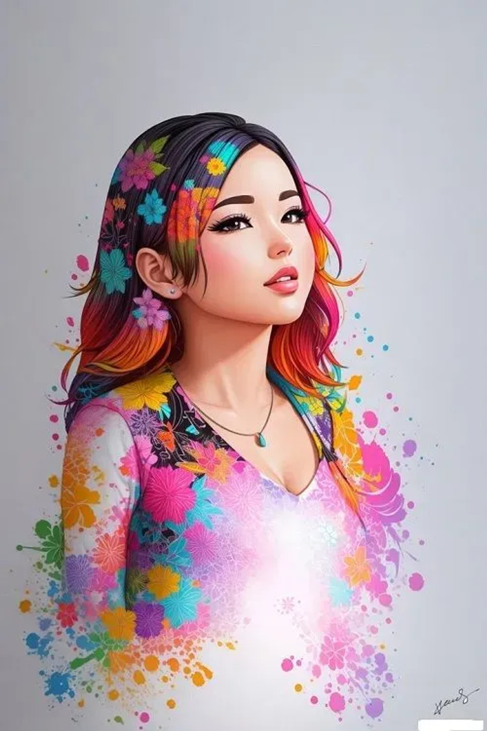 Buy Vibrant Girl Digital Art (PRT-9105-100306) - Canvas Art Print - 12in X  18in Canvas Art Print by Vinay Ghosh. Code:PRT-9105-100306 - Prints for  Sale online in India.