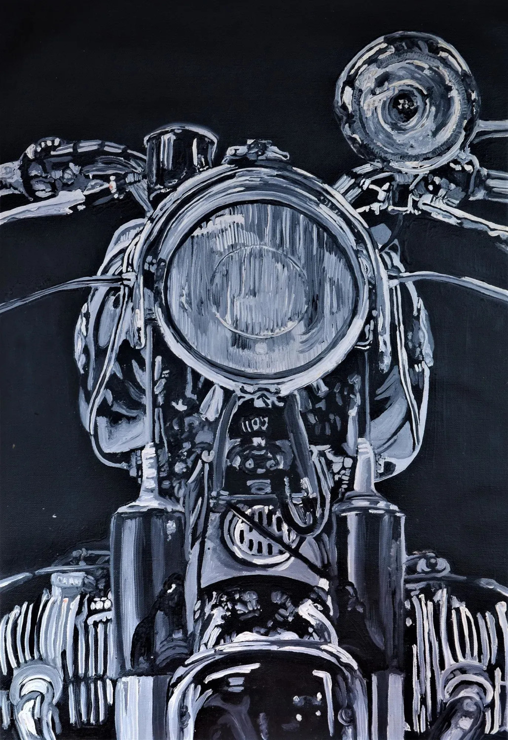 Buy Luxury Motorcycle Painting - 04 Black And White Orginal- Art