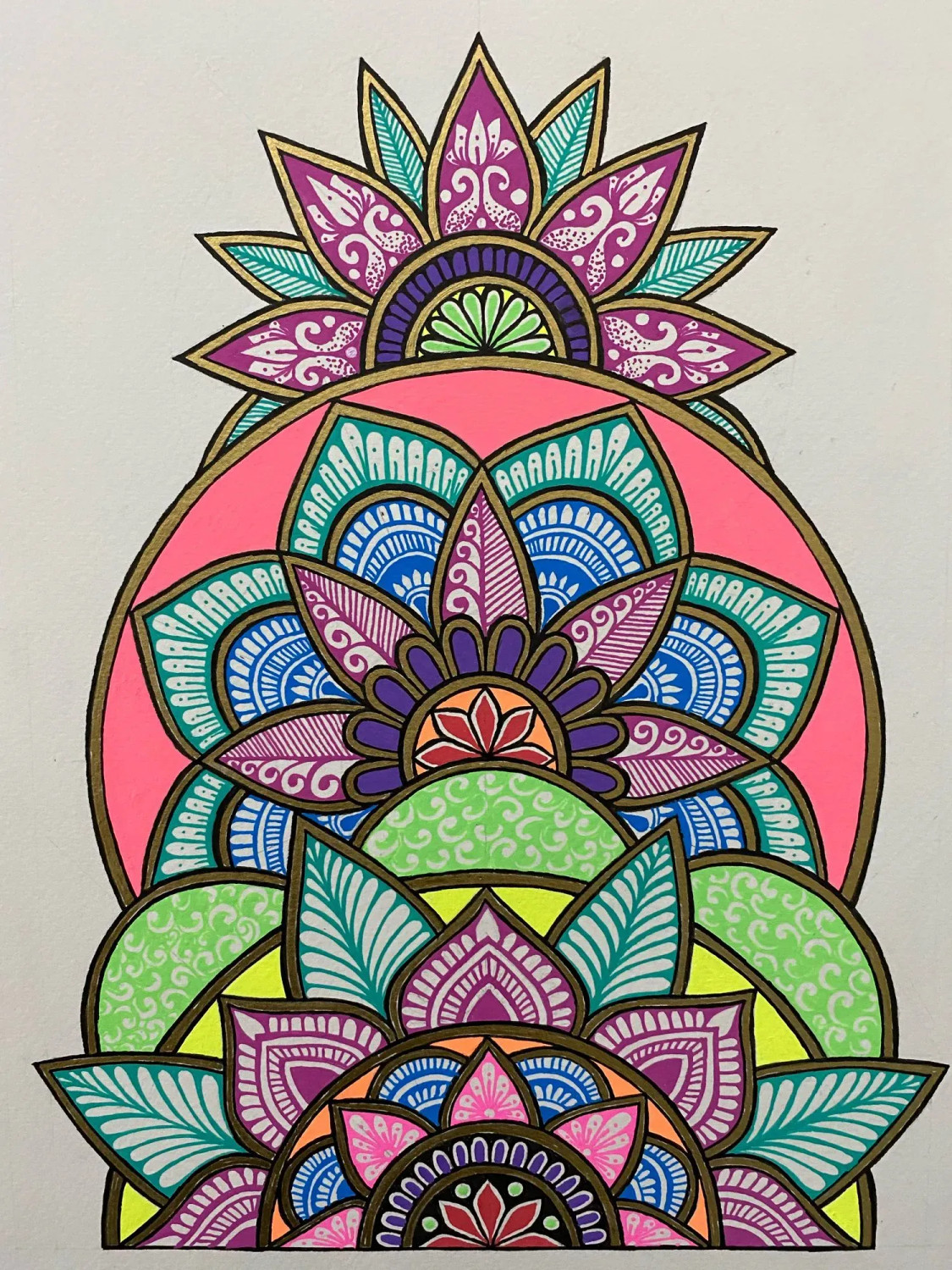 Mandala Creative Colour Sketch Pen Drawing RATNA'S Mandala Art