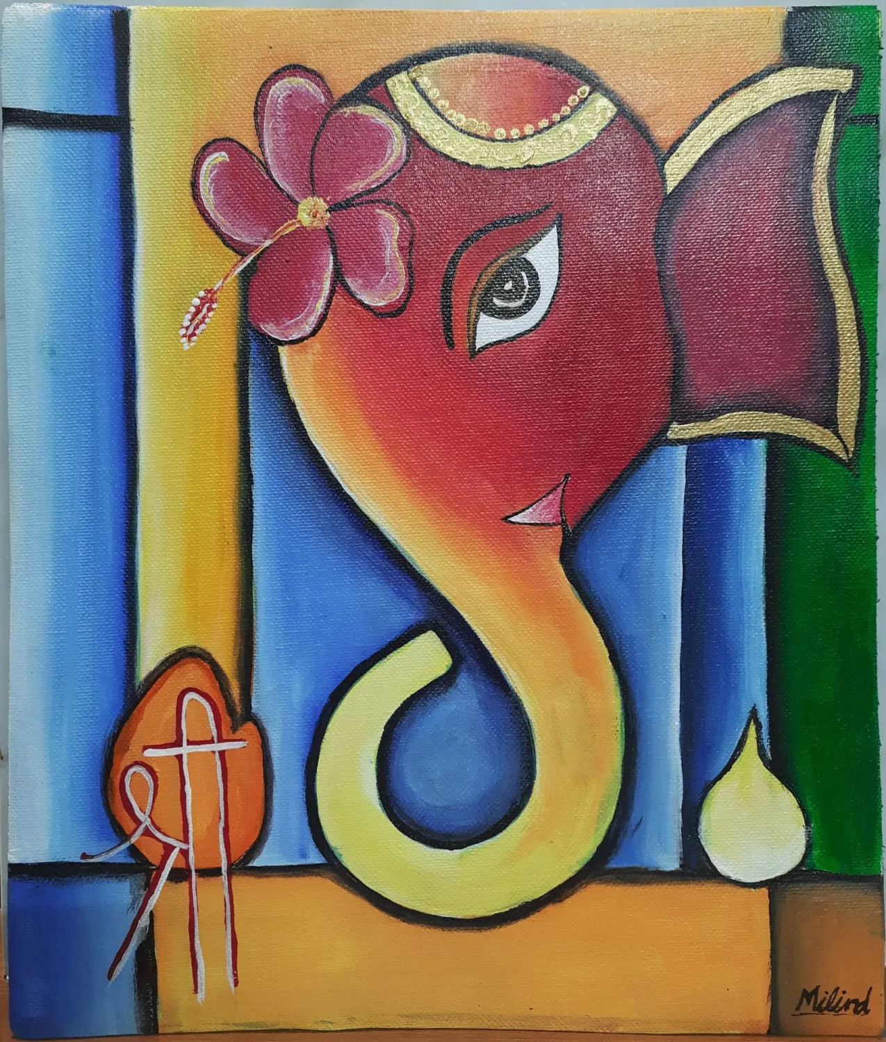 easy art drawing ganesh