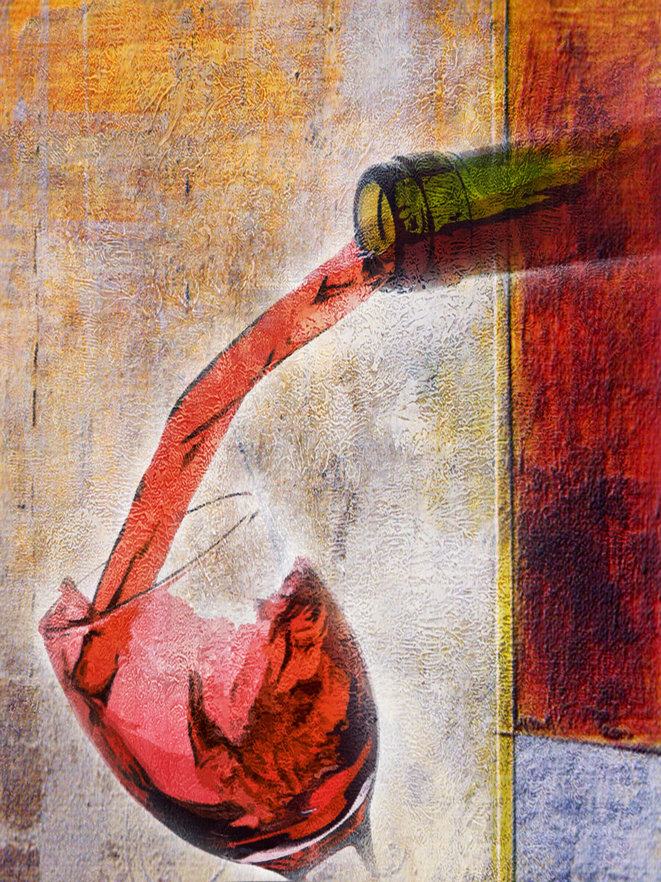 Buy Red Wine Abstract, Contemporary, Bold Painting Online Fizdi