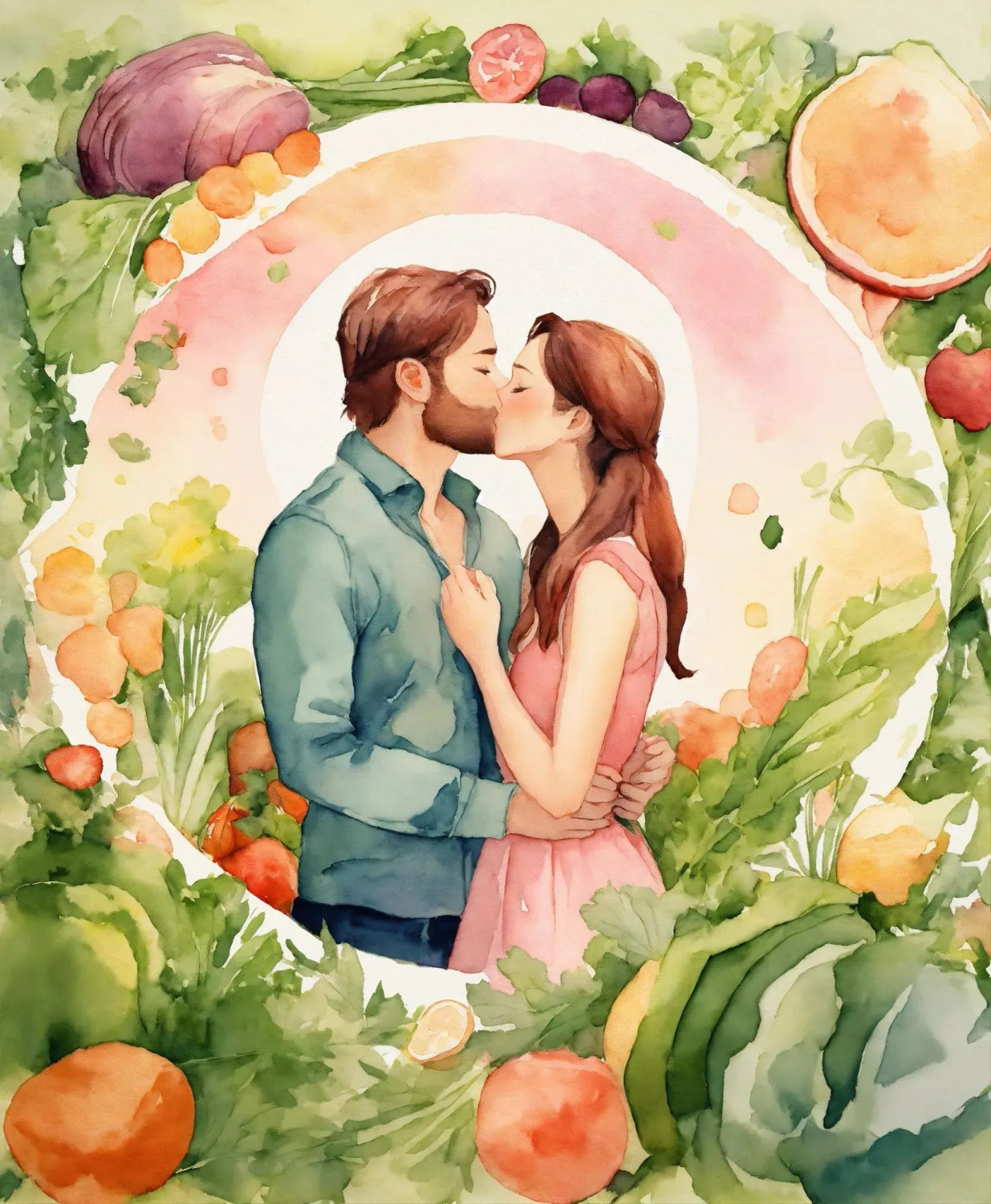 Buy Veg Love 8 - Romantic, Watercolor, Soft Painting Online | Fizdi