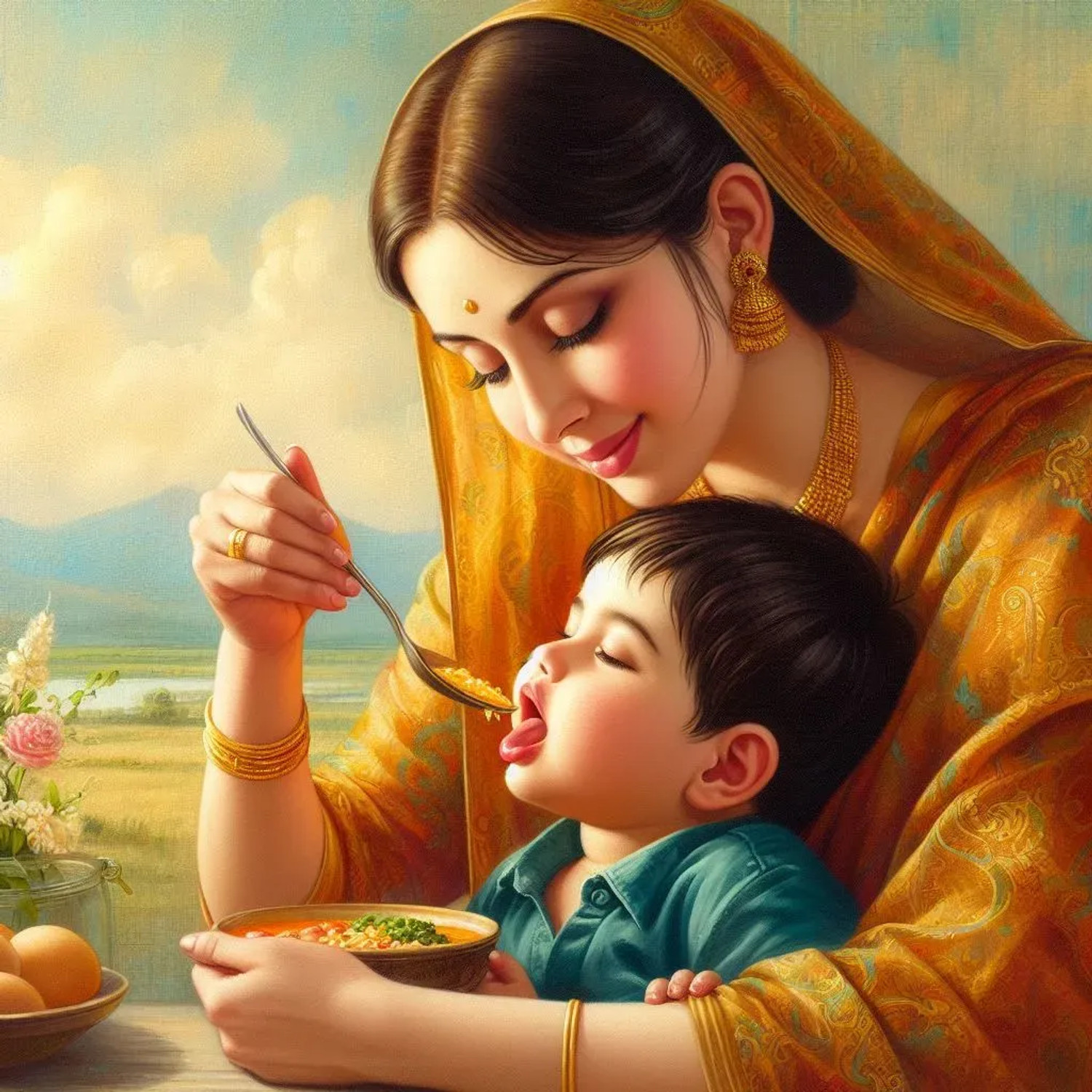 Buy Mother's Love 19 - Realism, Traditional, Warm Painting