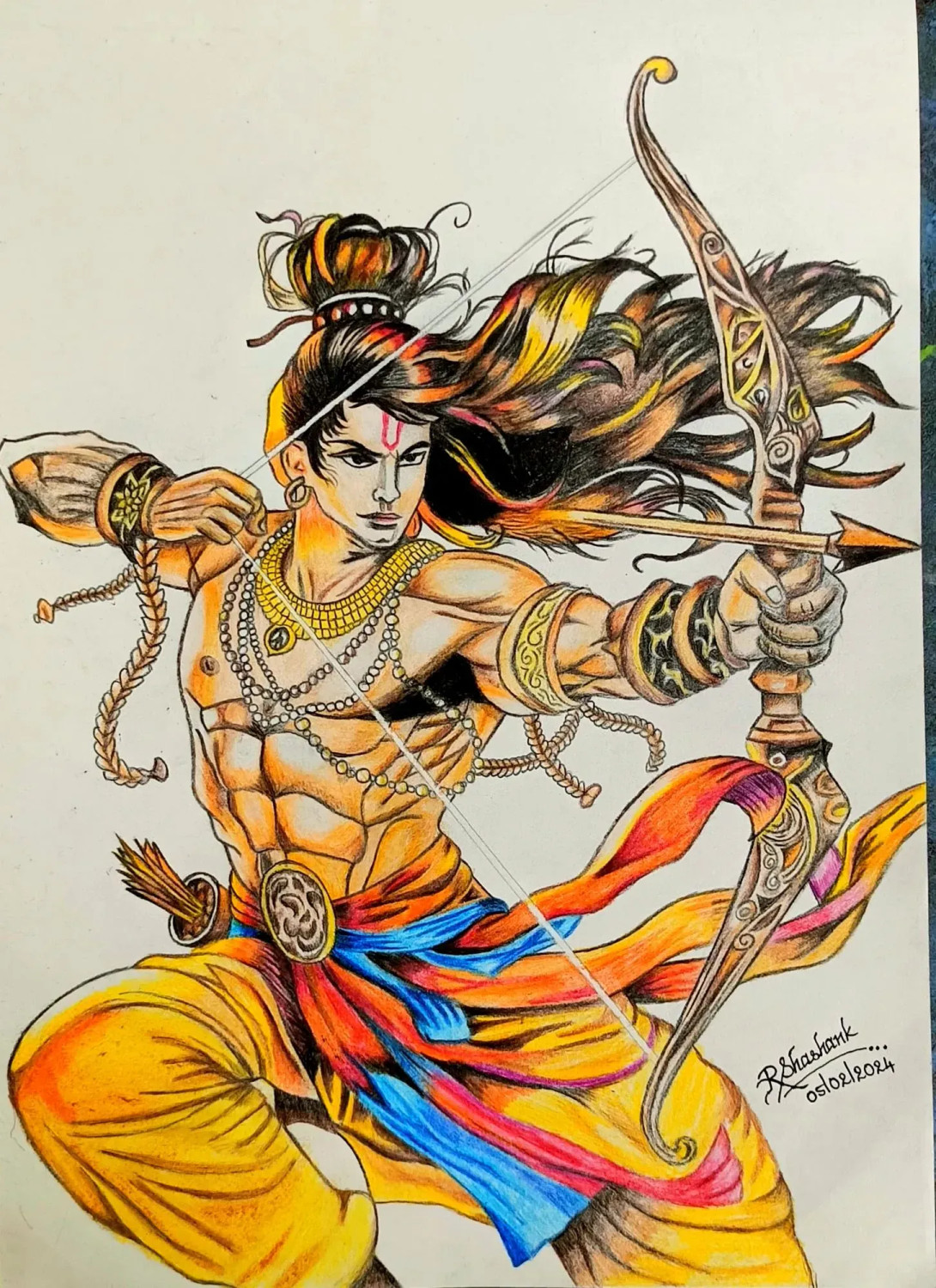 Buy Lord Rama Mythological, Vibrant, Dynamic Painting Online Fizdi - Main Image
