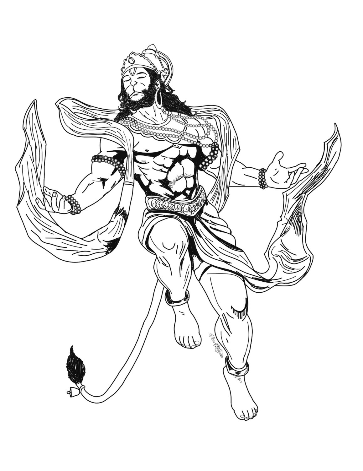 lord hanuman animated drawing