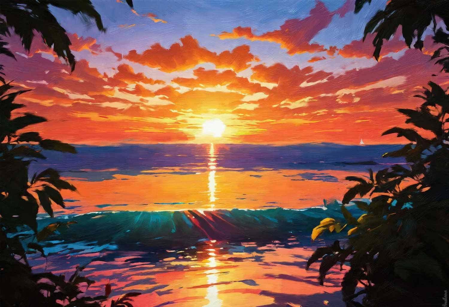 Buy Golden Reflections - Impressionist Landscape Painting Online