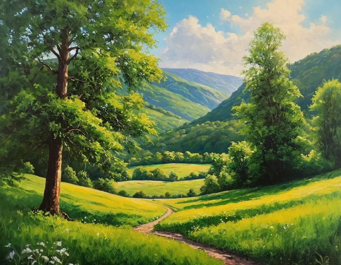Buy Nature's Forest Peace View Scenery Landscape Painting