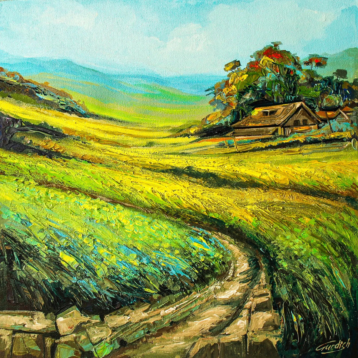 Buy Blooming Grassland Painting - Impressionist Landscape Painting