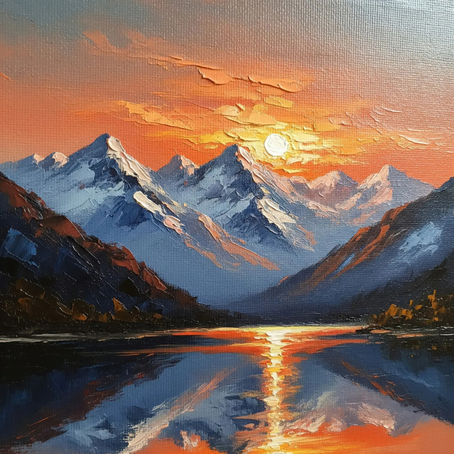 Buy Himalayan Glow Reflected - Impressionist Landscape Painting