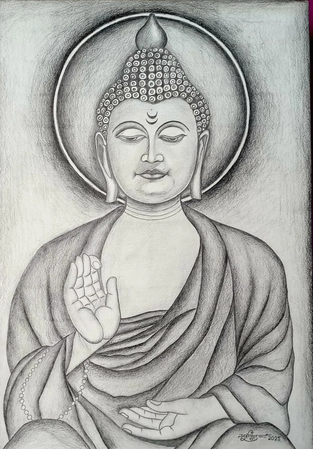 buddha outline drawing pencil