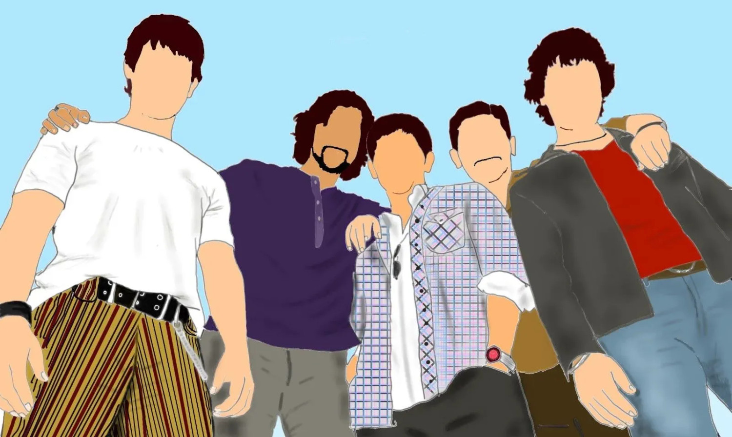 Rang De Basanti Bonds Of Freedom Youthful Unity Modern, Abstract  Handmade Painting