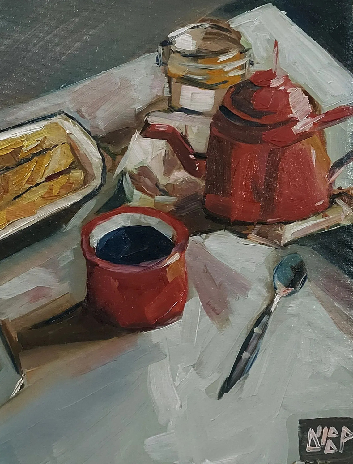 Buy Tea Time - Contemporary Still Life Painting Online | Fizdi