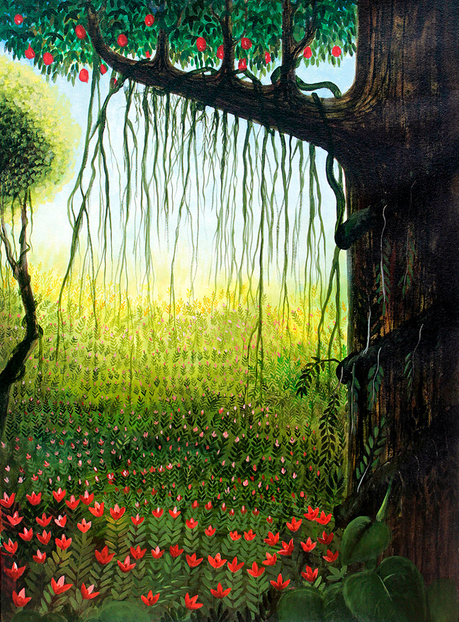 絵画 Family in the garden 20x 20cm 絵画 Family in the garden 20x