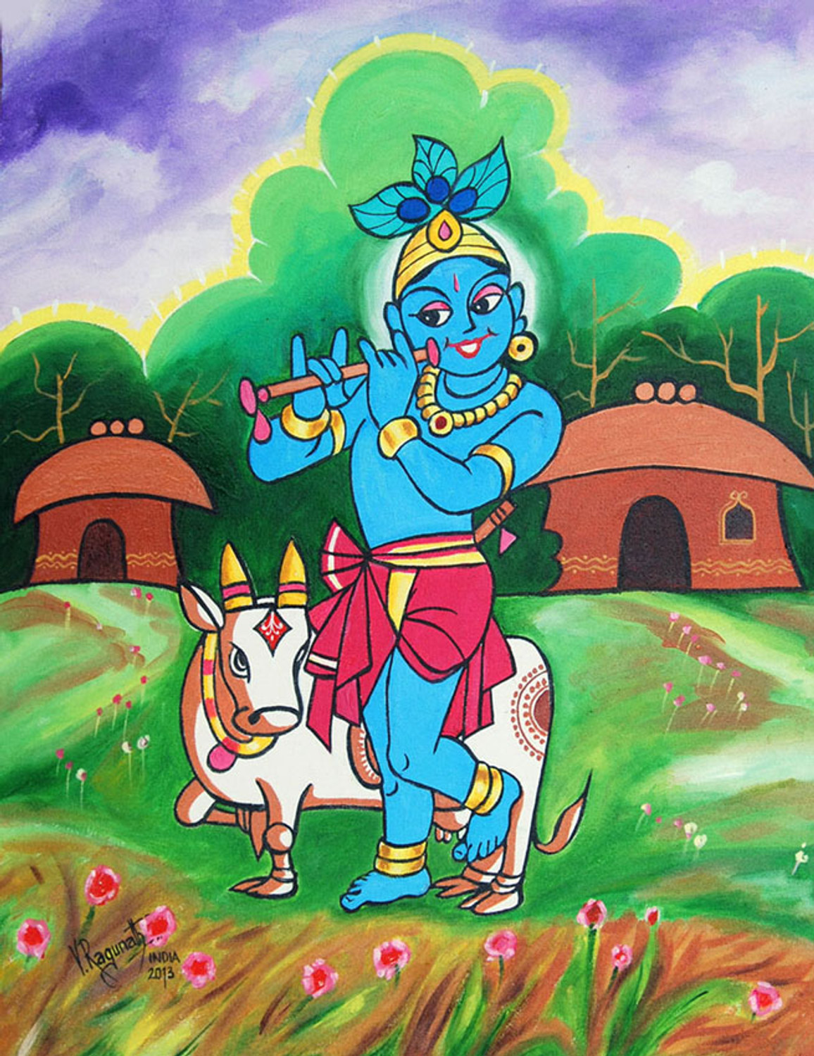 Wall Sticker for Home Decoration - Decor Kafe Bal Krishna Multicolor Wall  Sticker - Wall Decal Sticker - ( 40 cm X 60 cm ) : Amazon.in: Home  Improvement