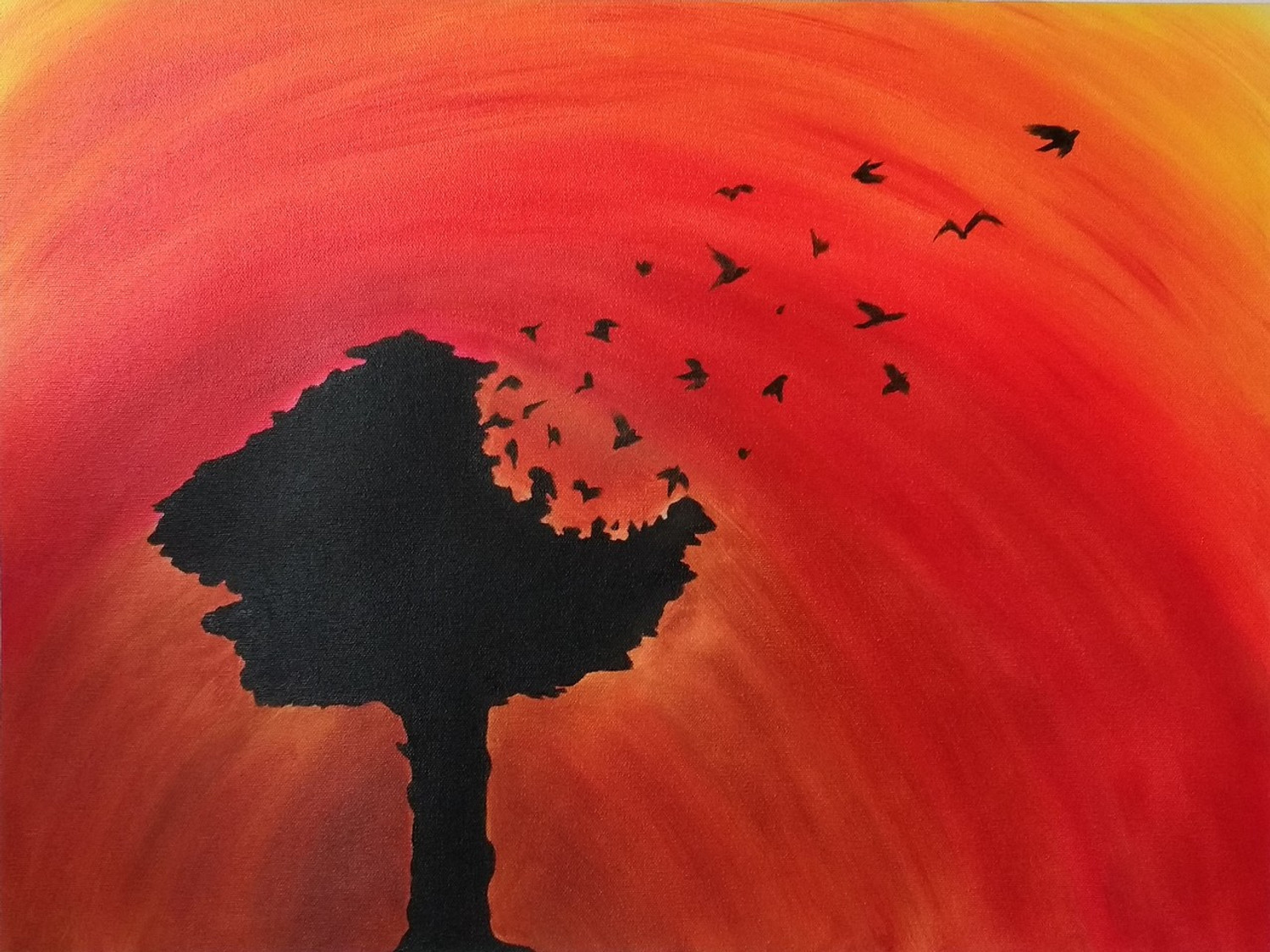 Its An Beautiful Sunset Painting Done With - GranNino