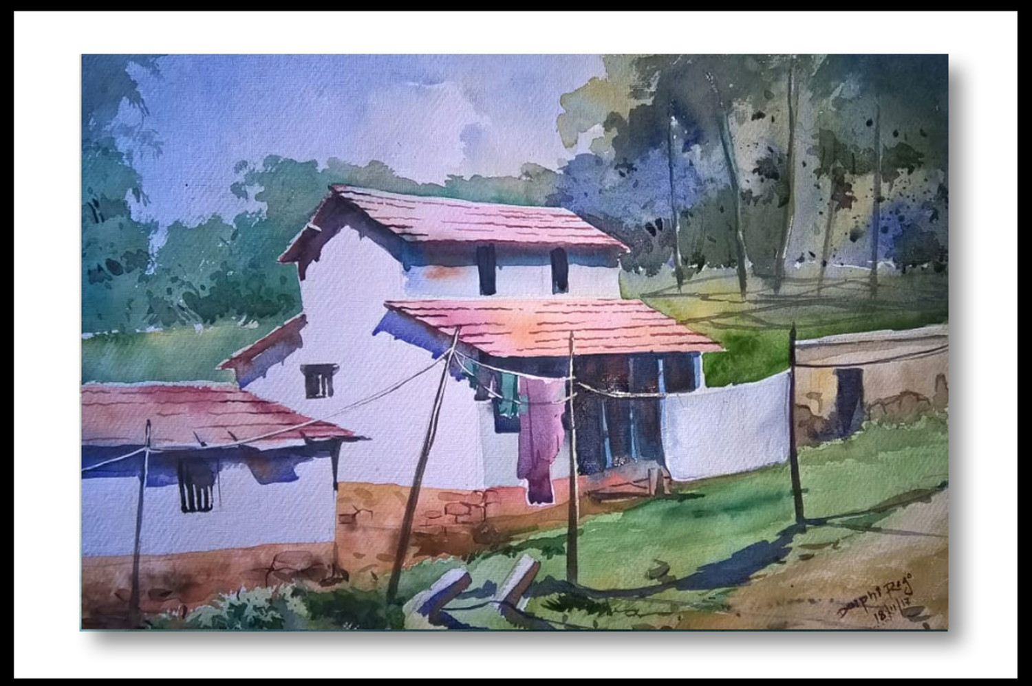 Village life 13 Painting by Siddhartha Mukherjee - Pixels