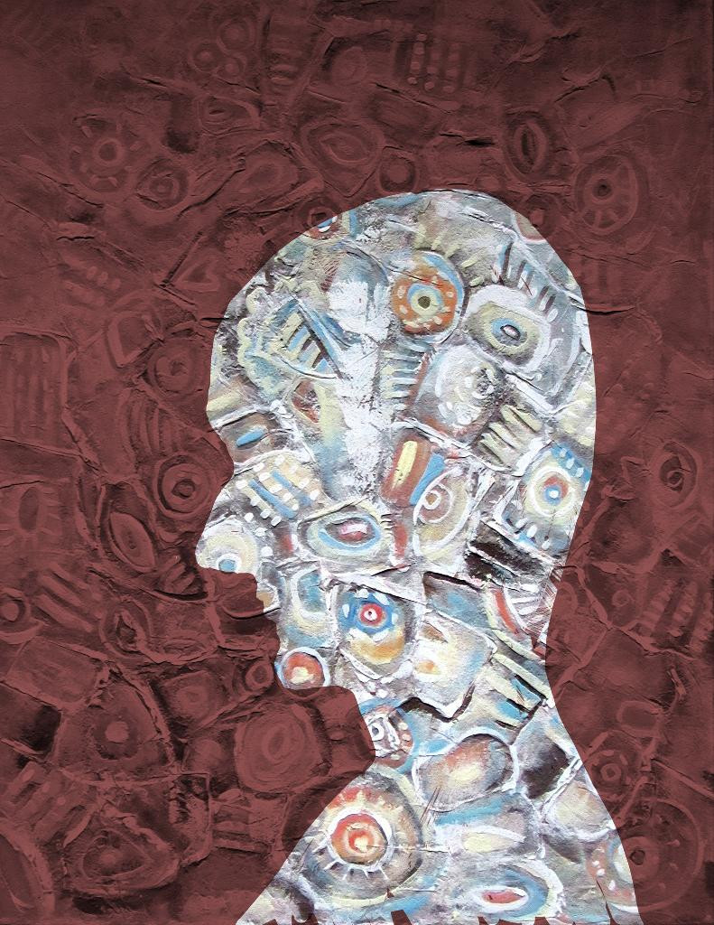 Buy Silhouette Abstract Of Man - Abstract, Textured, Modern Painting ...