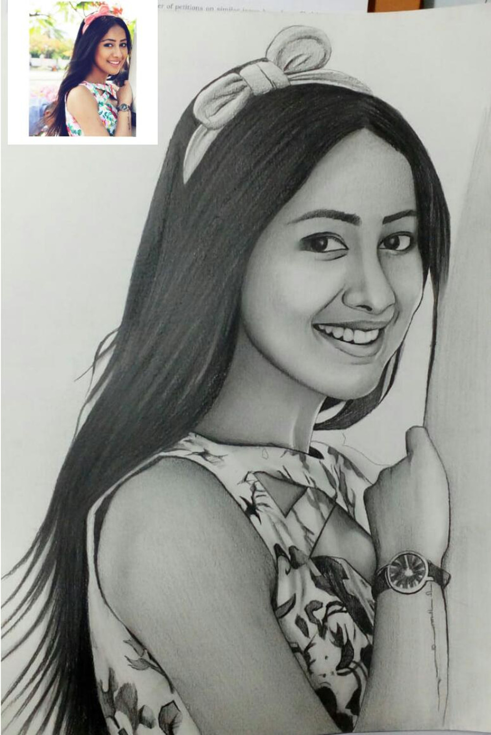 Order Handmade Pencil Sketch Portrait for Birthday, Anniversary, Wedding,  Farewell, With Frame (A3 Size) Online From Magicraft Gifts,Karur