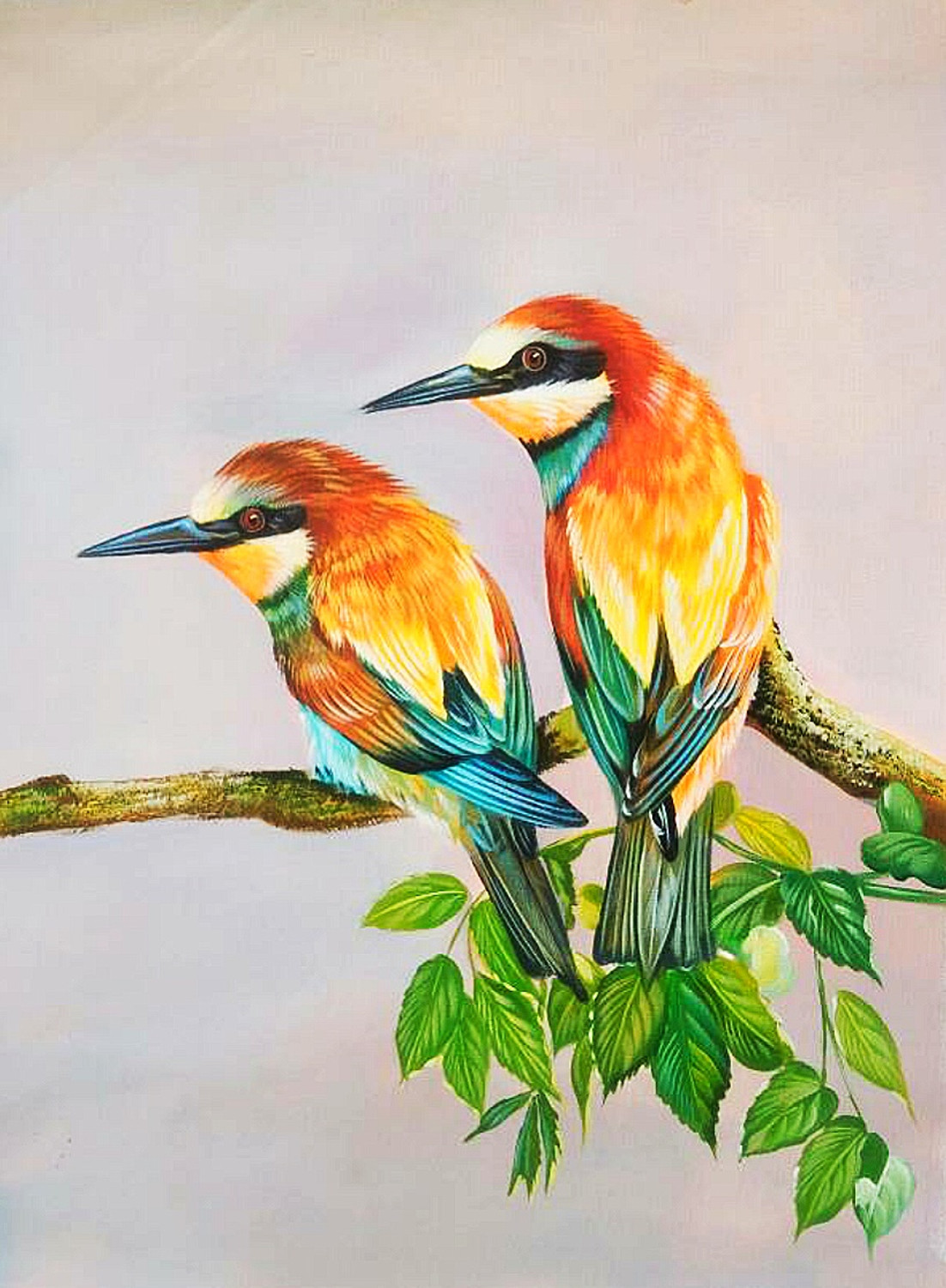 Kingfisher and Lotus Painting in Watercolour - Heidi Willis