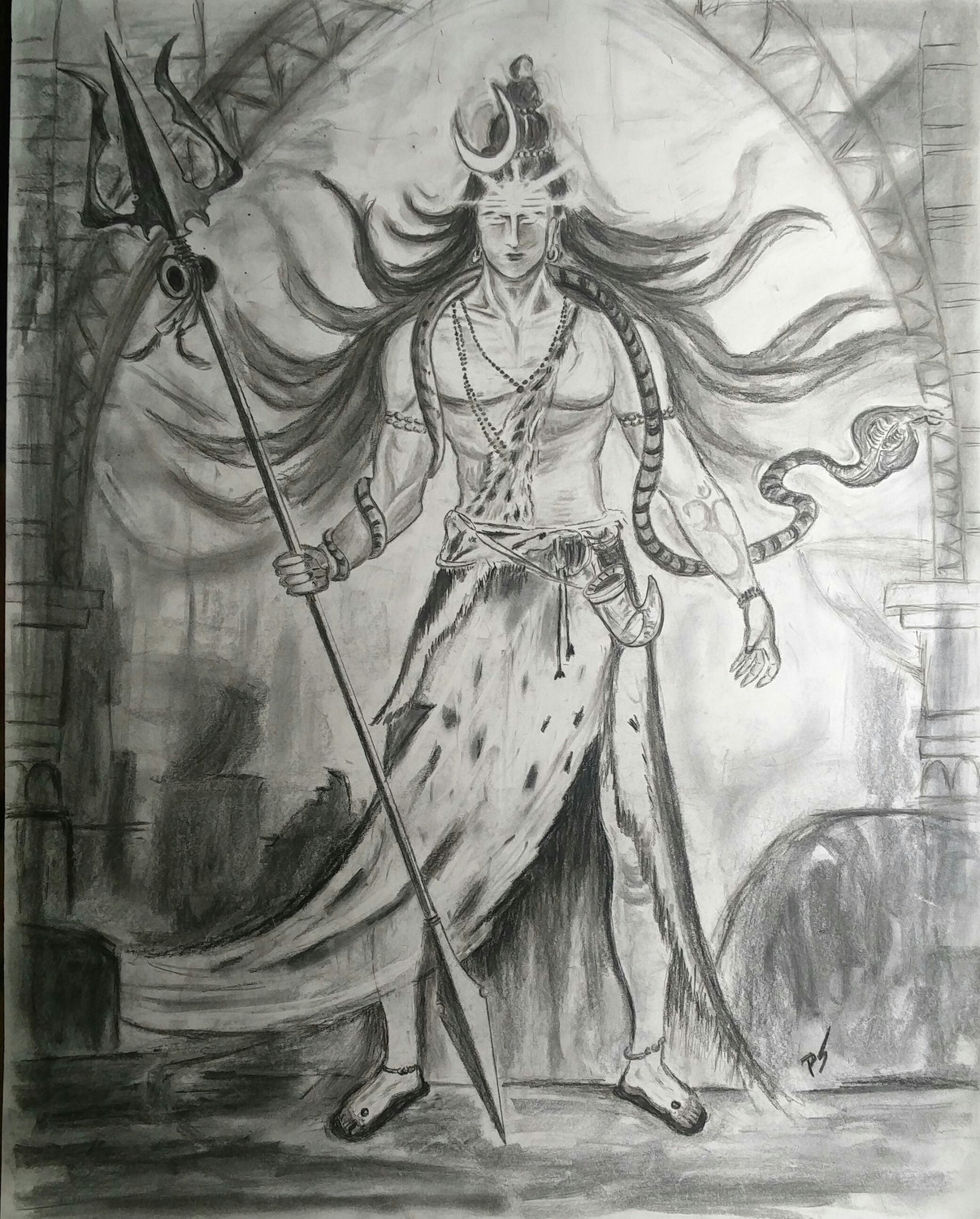 Pencil Sketch of Lord Shiva | Easy Pencil Drawings