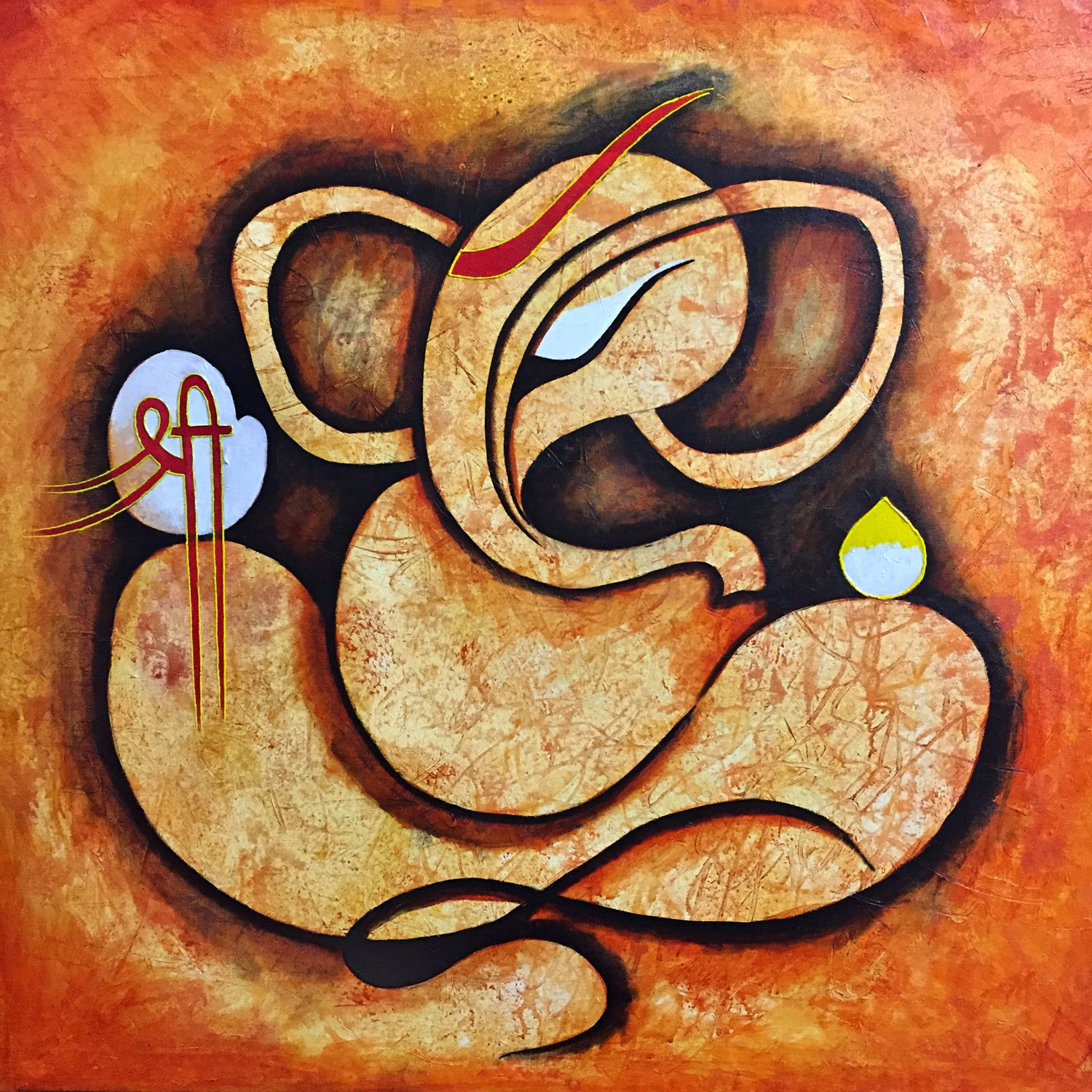 Ganesha Canvas Painting Ganesha Acrylic Painting Ganesh - Etsy