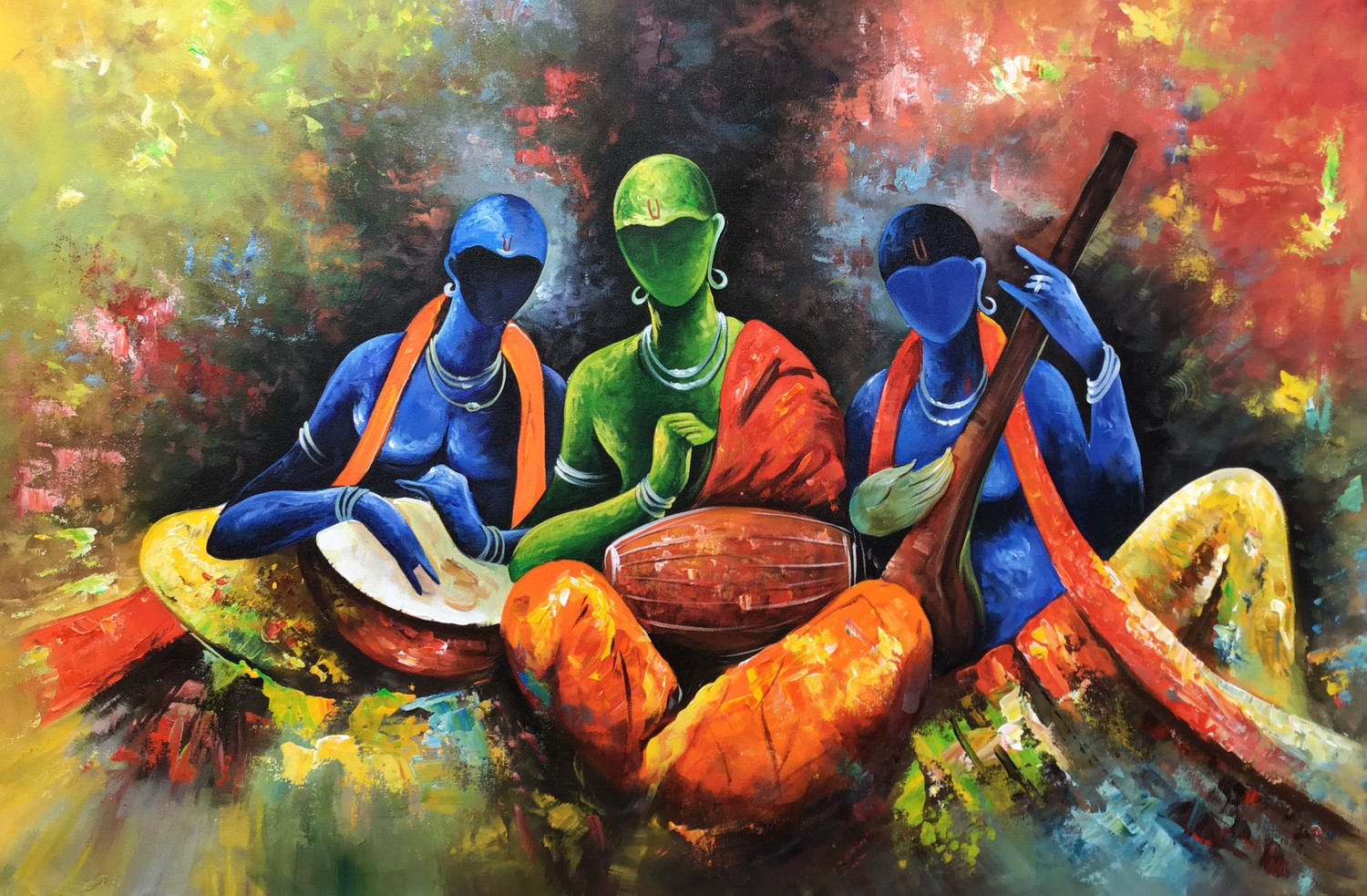 Buy Modern art musician painting Handmade Painting by KULDEEP