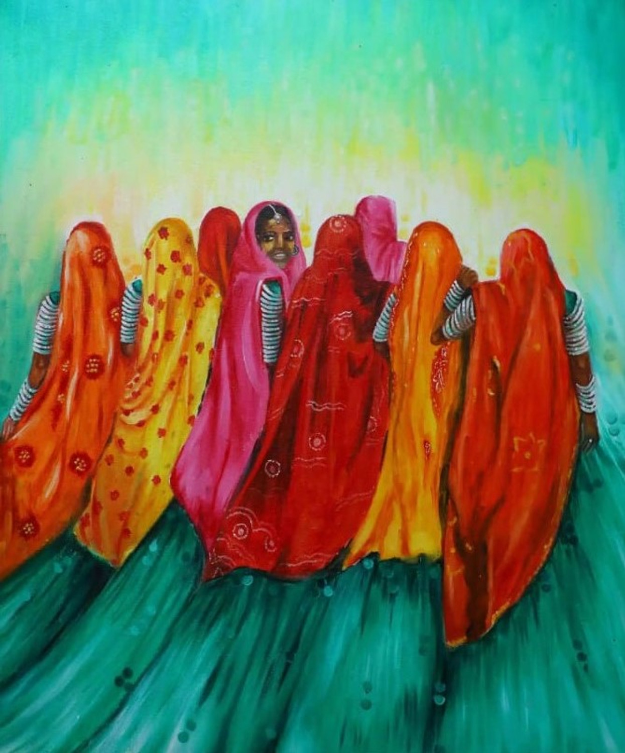 Buy Toli Handmade Painting by KUSUM SINGH. Code:ART_7478_48642 - Paintings  for Sale online in India.