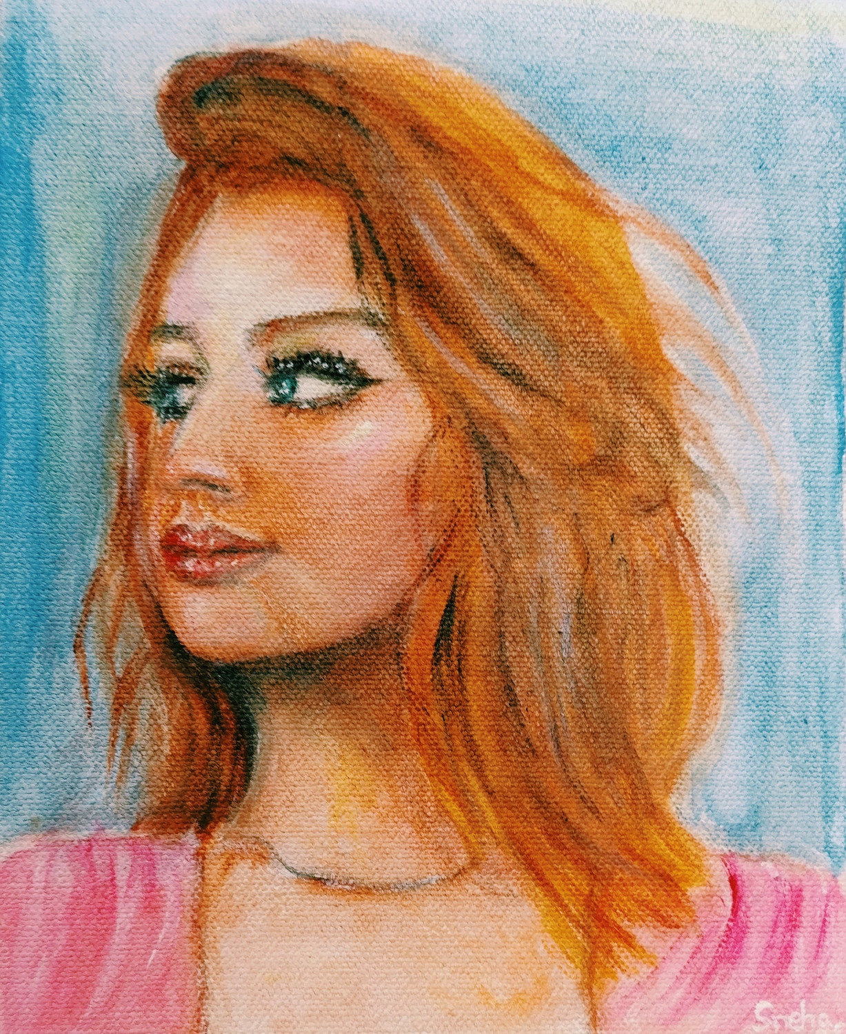 Buy Woman With Golden Hair - Realism, Portraiture Painting Online | Fizdi