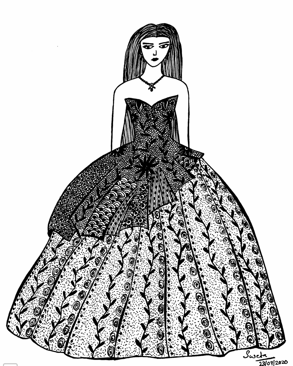 Buy Gown Sketch Online In India - Etsy India