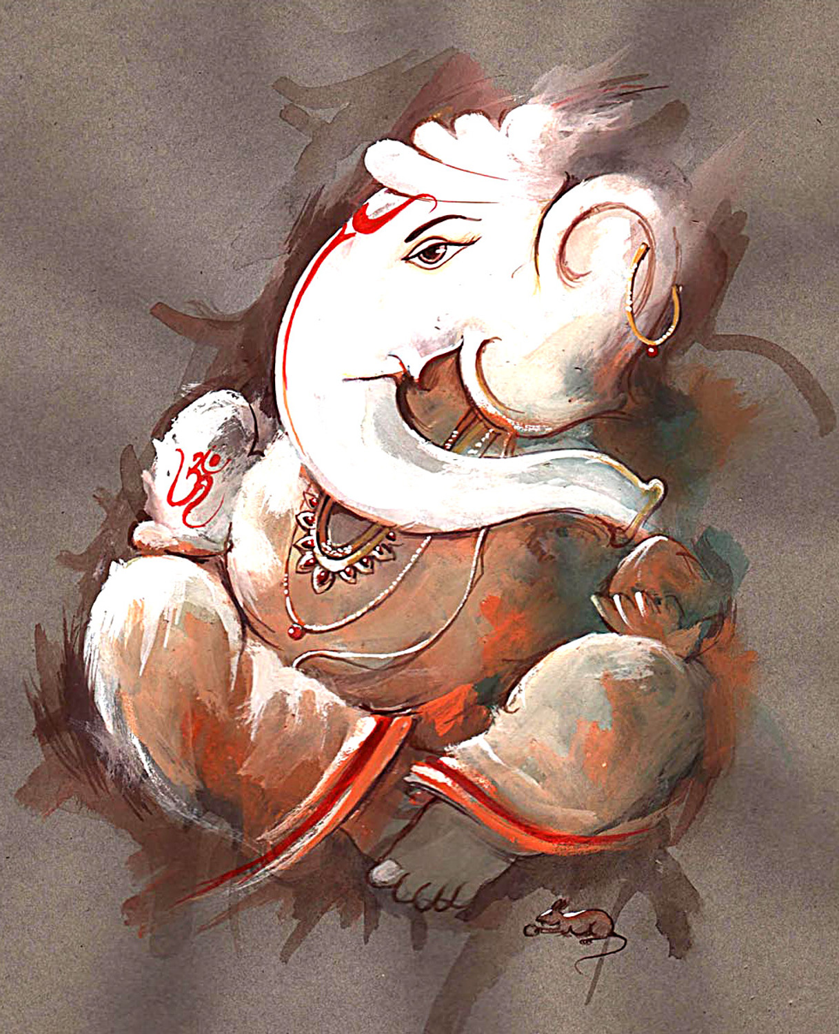 Ganesh painting by children shortlisted from kids drawing contest