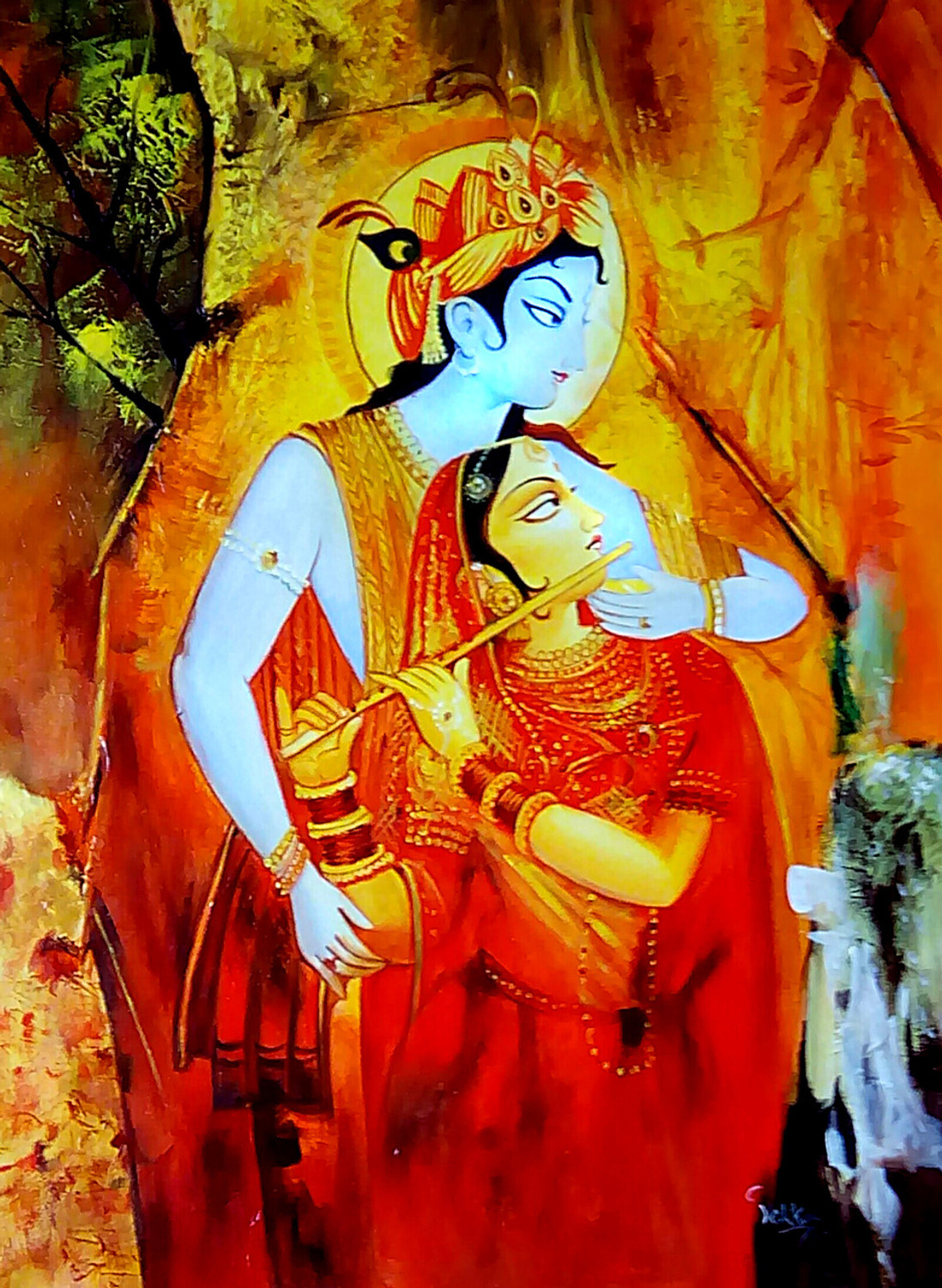 radha krishna paintings oil