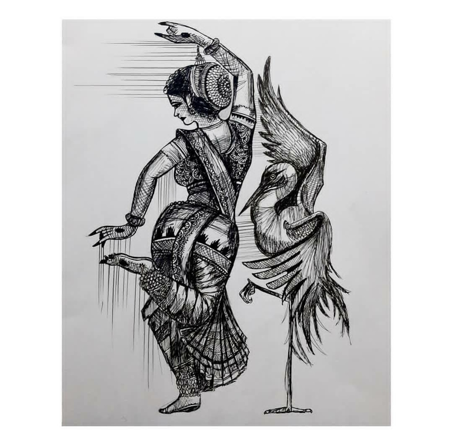 Doodle / Zentangle Art of Bharatanatyam classical dancer | Full video :  https://youtu.be/MgtJRESxVAM | By DLux's ArtworkFacebook
