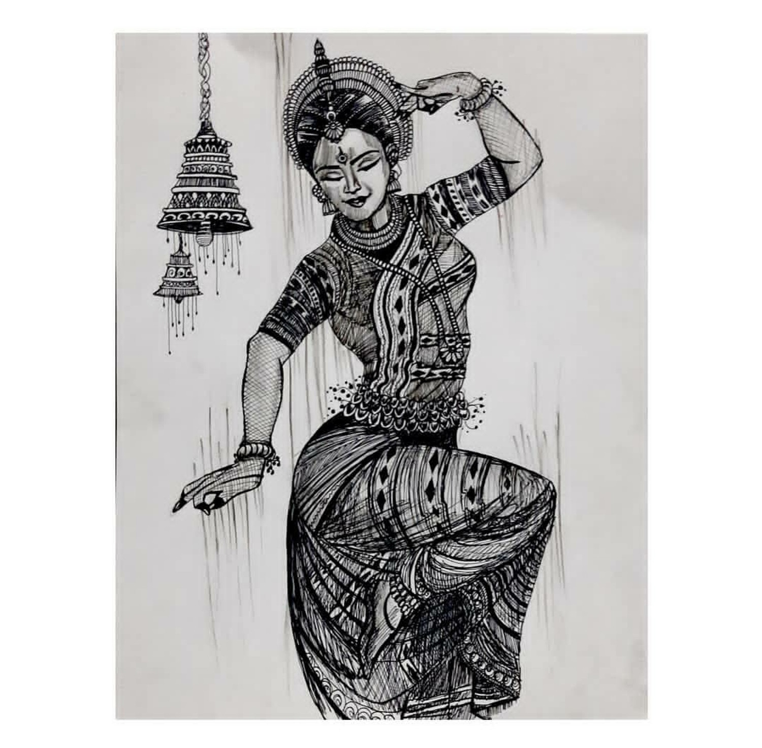 Buy Pastel and Graphite Original Drawing of Classical Bharatanatyam Indian  Female Dancer Online in India - Etsy