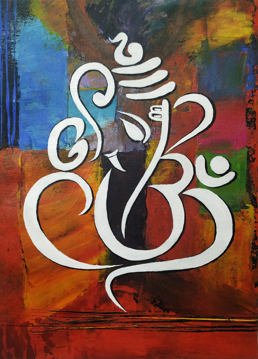 Shree Ganesh Contemporary Painting - Canvas Prints by Shoba Shetty | Buy  Posters, Frames, Canvas & Digital Art Prints | Small, Compact, Medium and  Large Variants