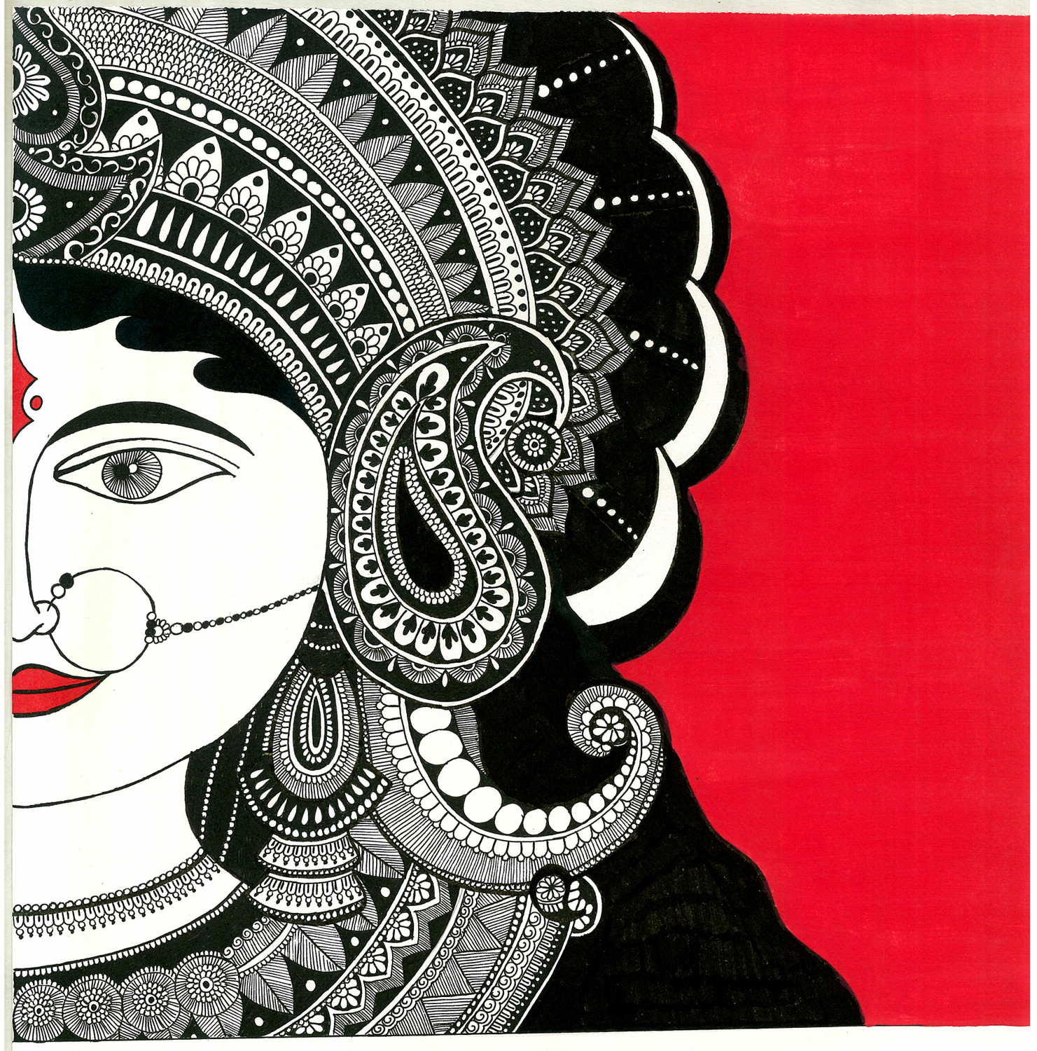 FREE! - Maa Durga Drawing - Colouring Sheet for Kids - Twinkl