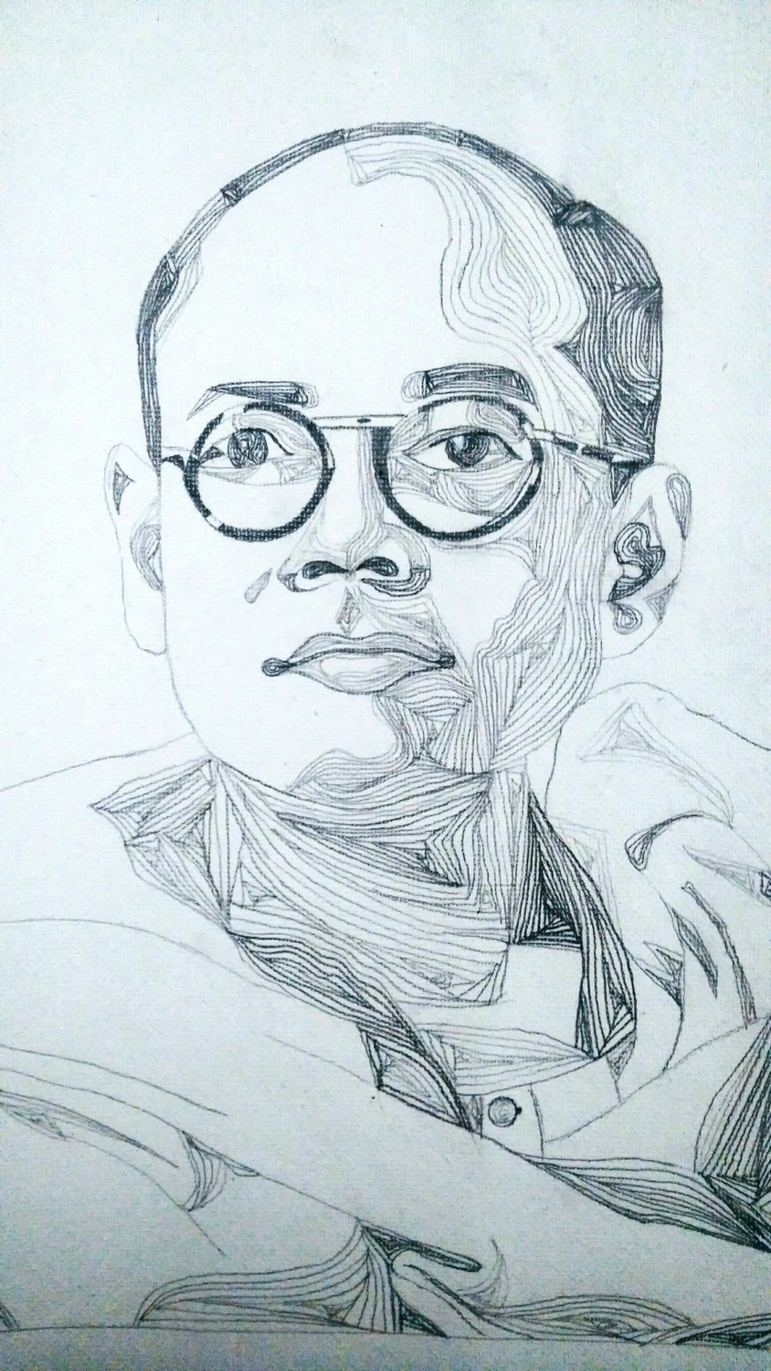 Outline Drawn on the White Background of the Famous Indian Freedom Fighter- Netaji  Subhas Chandra Bose Editorial Stock Photo - Image of hand, carving:  265045318